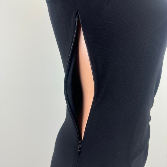 Women's Nine West Knee Length 3/4 Sleeve Ruched Accent Dress Size 4 Black - Picture 11 of 14